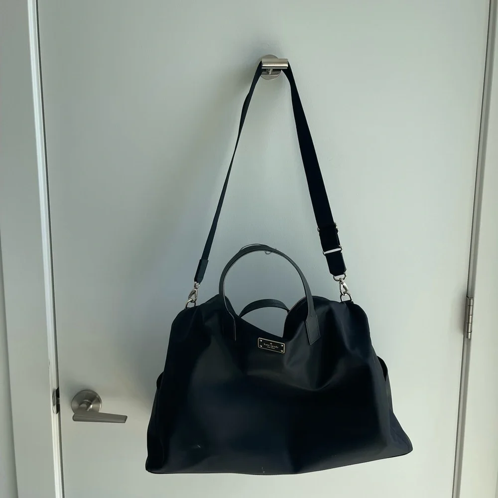 Kate Spade Black Nylon Duffle Bag Weekender